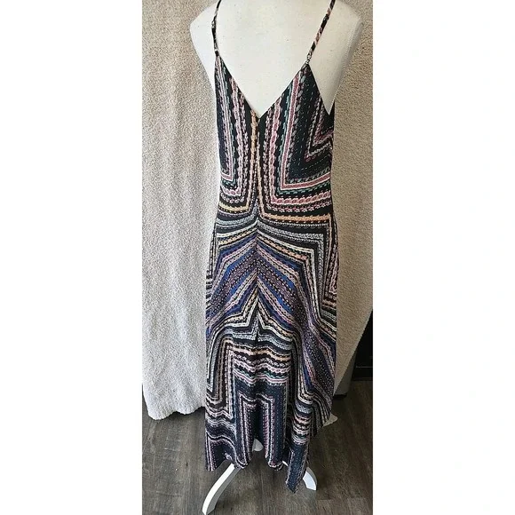 Charlie Jade Maxi Dress Womens L Black Floral With Multicolors Spaghetti Strap‎ - Picture 8 of 15